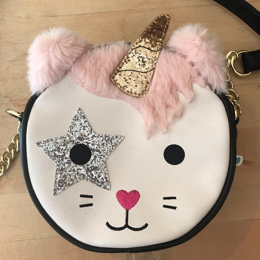 Betsy Johnson Unicorn Cat Circle Crossbody Bag